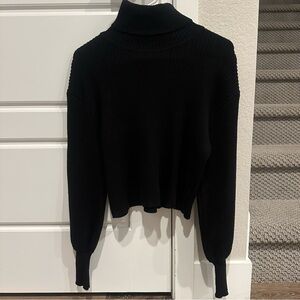 Express Black Ribbed Turtleneck Sweater Cozy Soft Sweater Top XS